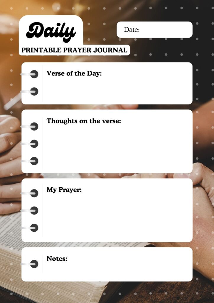 Free printable prayer journal​​ download template