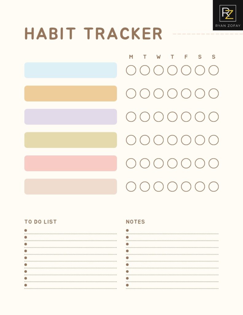 Here is a simple free downloadable habit tracker printable template for a bullet journal. If you are wondering, what sections should you have for your journal notebook​, you can apply these select few sections to start.