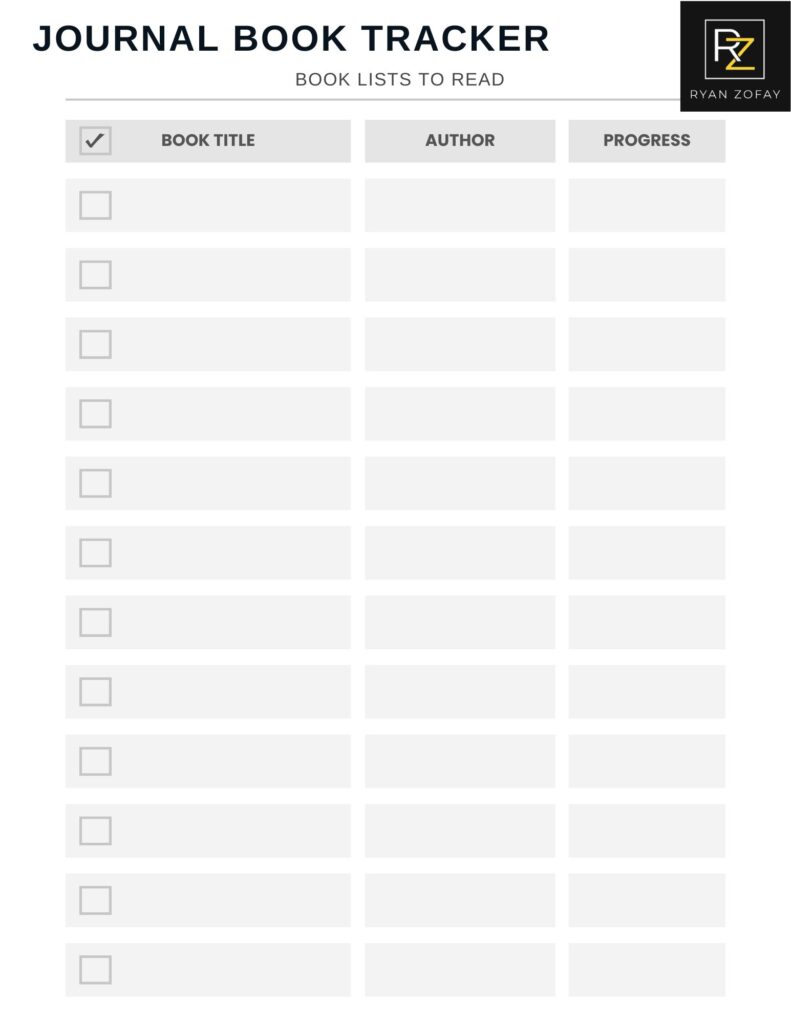 Free bullet journal book tracker printable download file